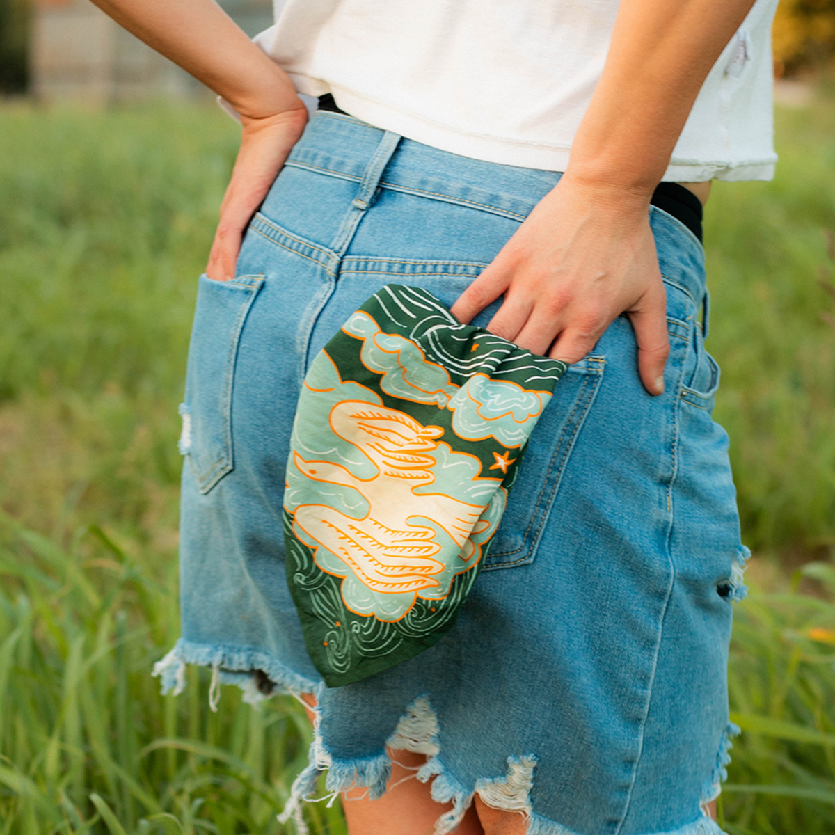 Handker Bandana | Luna Bird in the Clouds