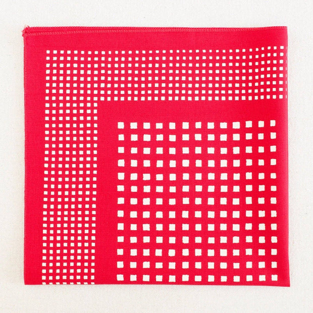 Red Check Windowpane Bandana