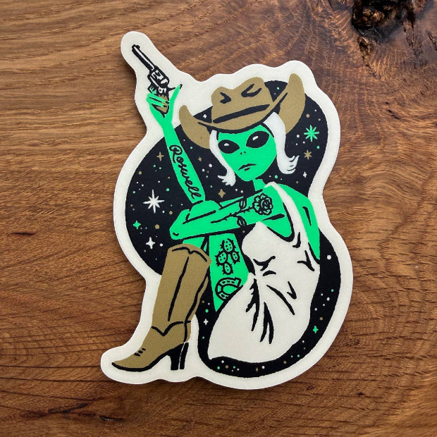 Alien Starr Cowgirl Vinyl Sticker