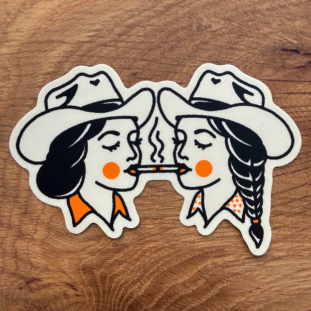 Share A Smoke 4 Inch Cowgirl Sticker