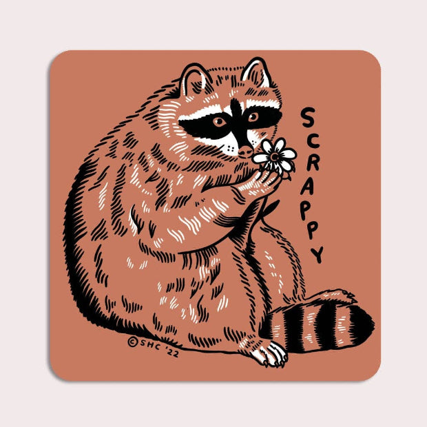 Scrappy Raccoon Vinyl Sticker