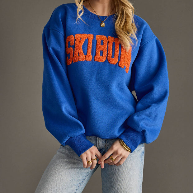 Blue Ski Bum Sweatshirt