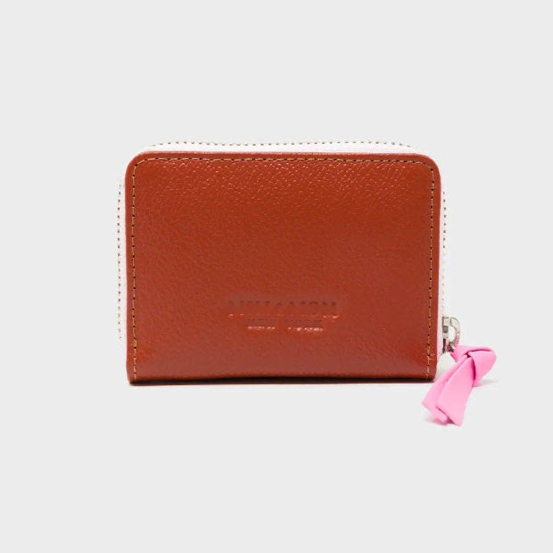 MIN & MON | Frodo Leather Zip Wallet - Winged Tiger Embroidery