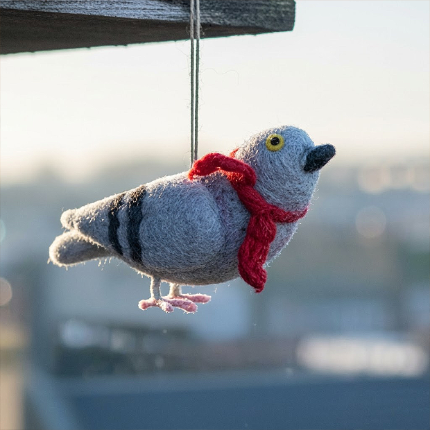 Handmade Needle Felt Pigeon Decoration