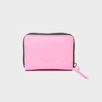 MIN & MON | Frodo Leather Zip Wallet - Pink Eyes Embroidery