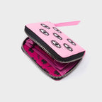 MIN & MON | Frodo Leather Zip Wallet - Pink Eyes Embroidery