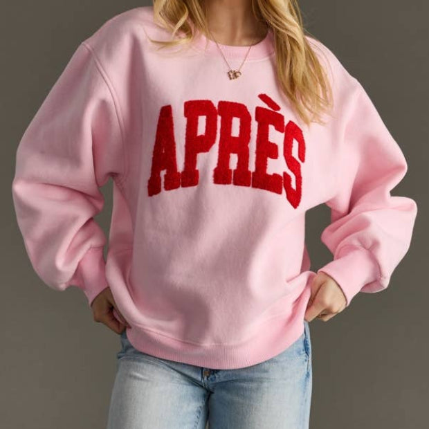 Pink & Red Apres Sweatshirt