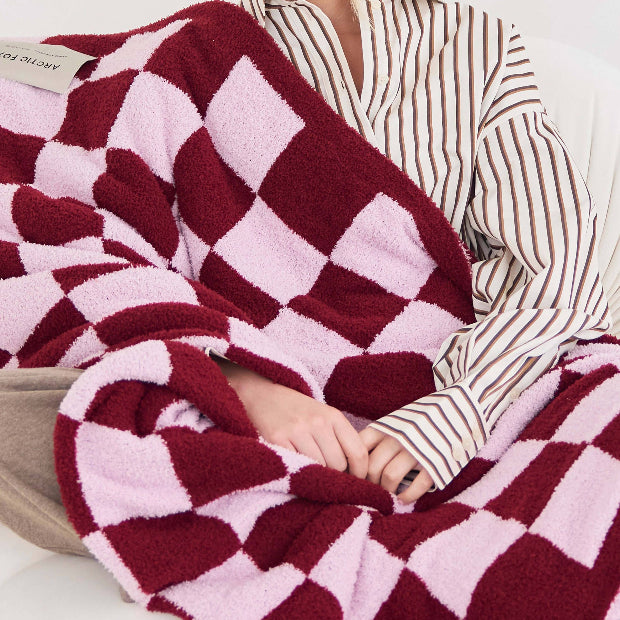 ARCTIC FOX | The Teddy Throw Pink Check