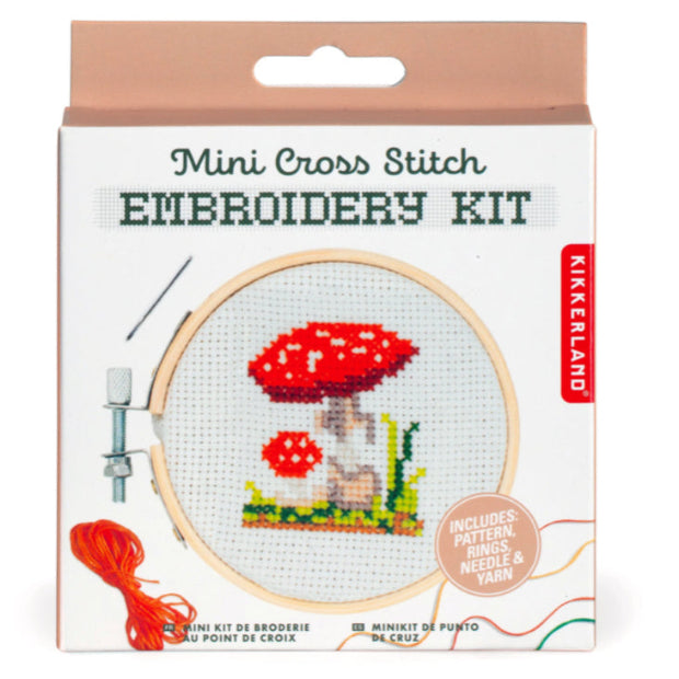 Kikkerland Mini Cross Stitch | Mushroom